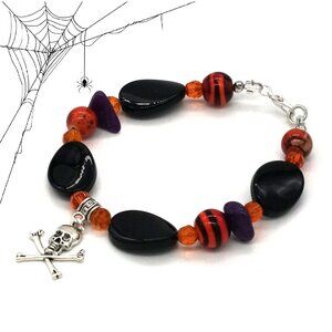 Halloween Bracelet with Skull and Bones.